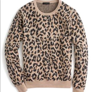 J Crew Merino Wool Leopard Sweater (Medium)